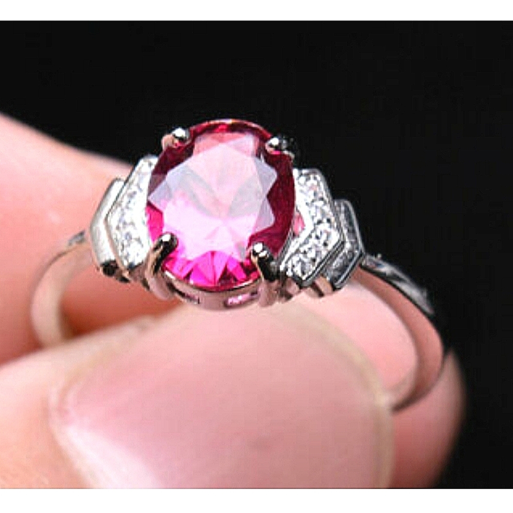 All Natural Red Tourmaline Crystal Ring * NWT